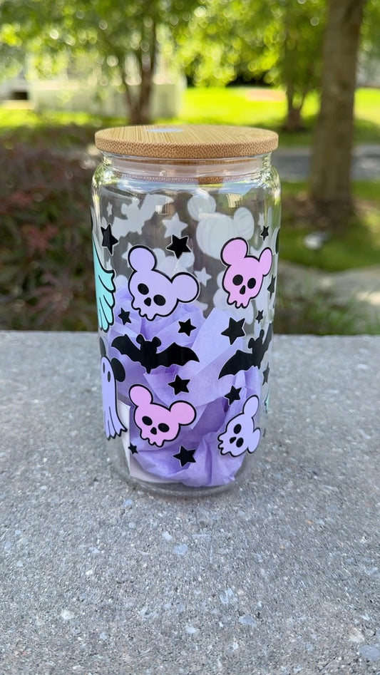 Spooky Mickey-Glass Cup 16oz