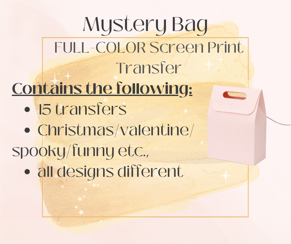 Mystery grab bag (Clear film full color 15 transfers)