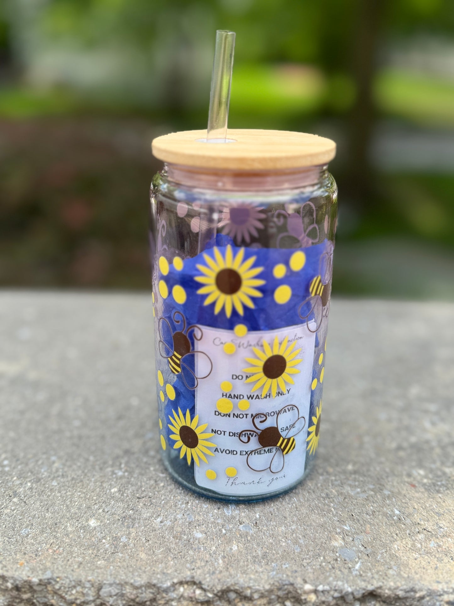 SunFlowers -Glass Cup 16oz