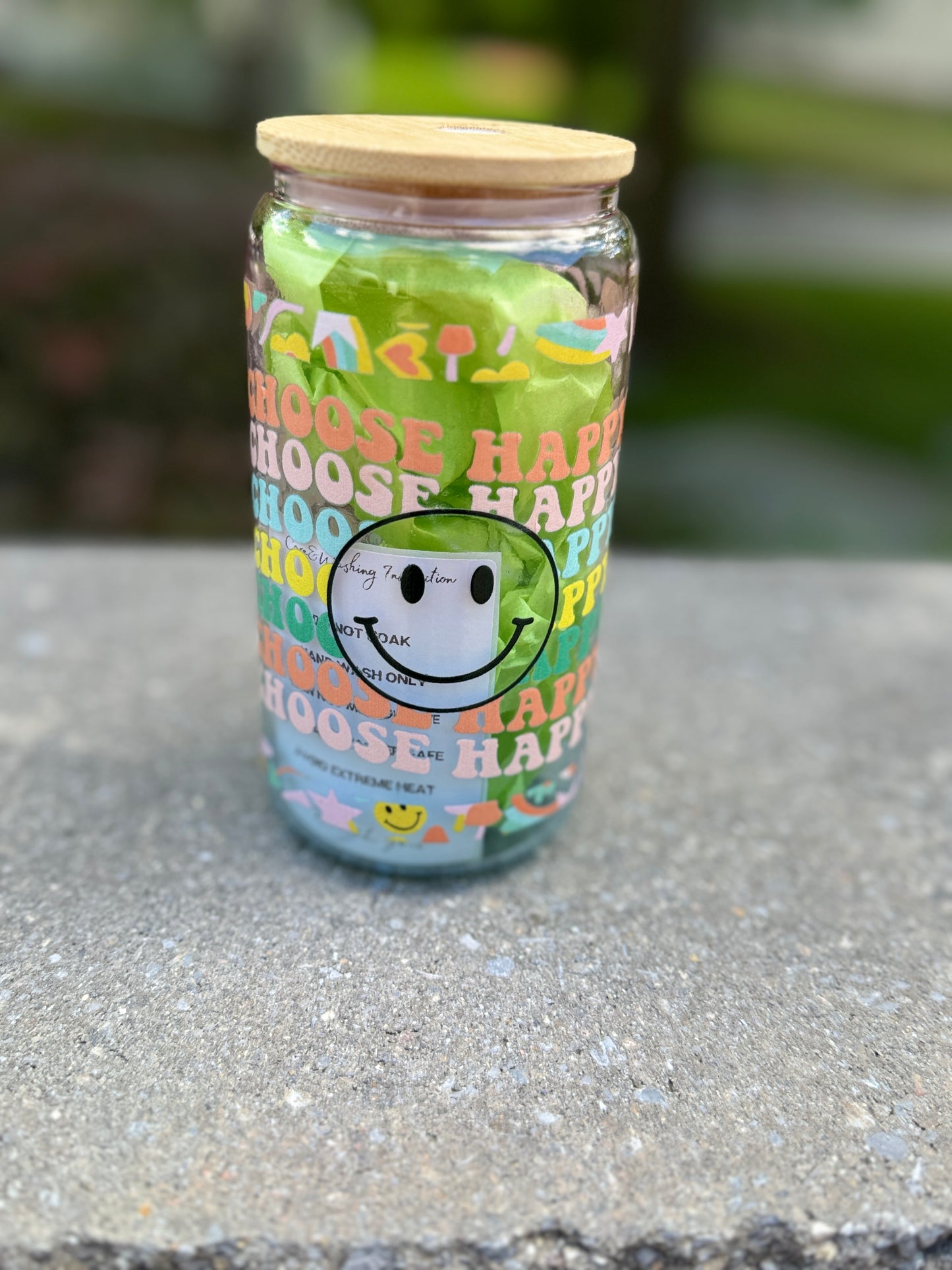 Choose Happy-Glass Cup 16oz