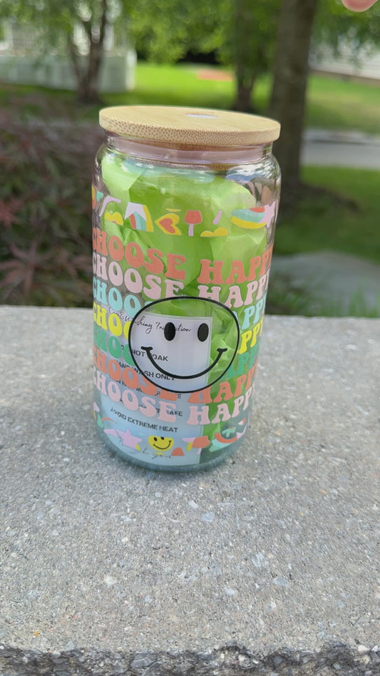 Choose Happy-Glass Cup 16oz