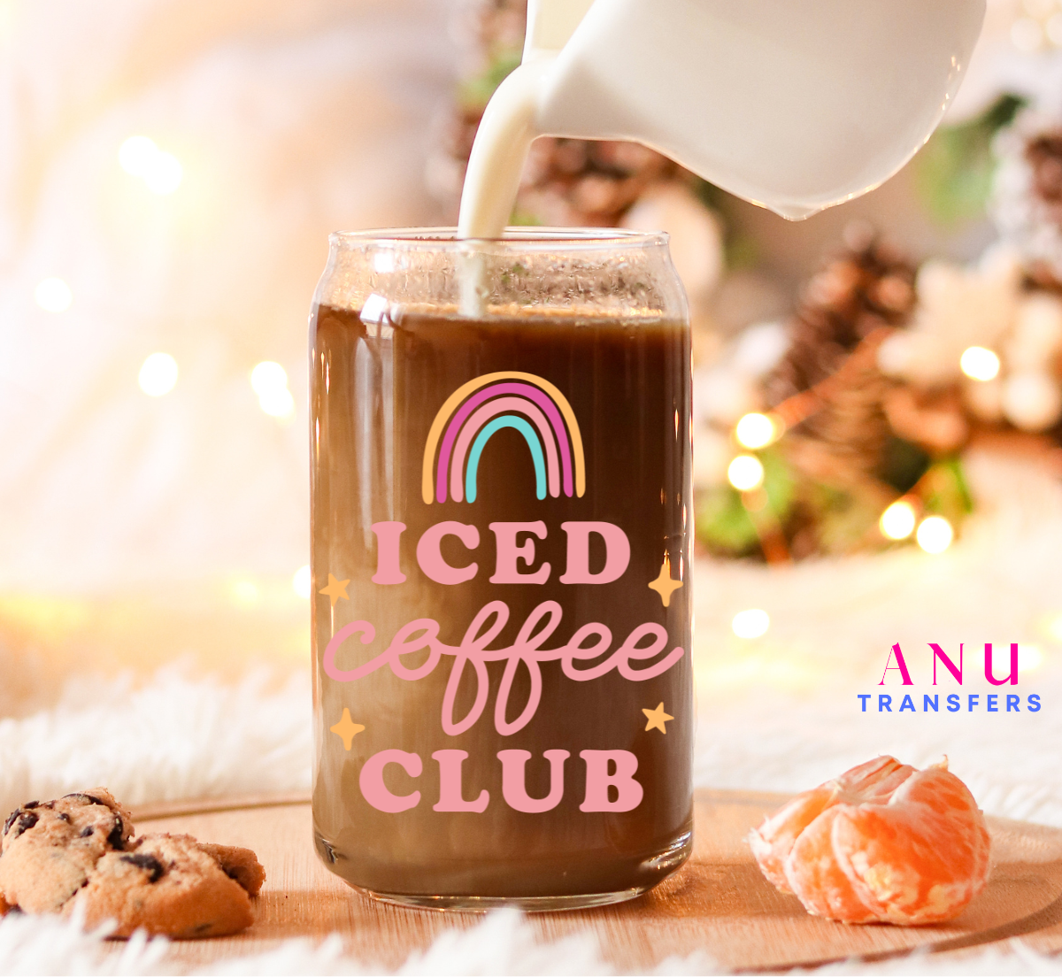 Iced Coffee club 16oz libbey cup wrap