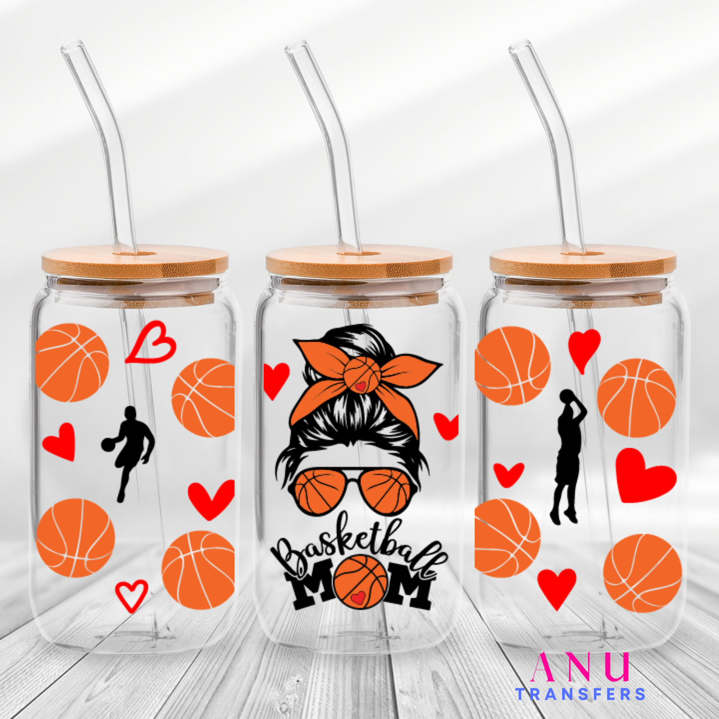 Basketball mom 16oz libbey cup wrap